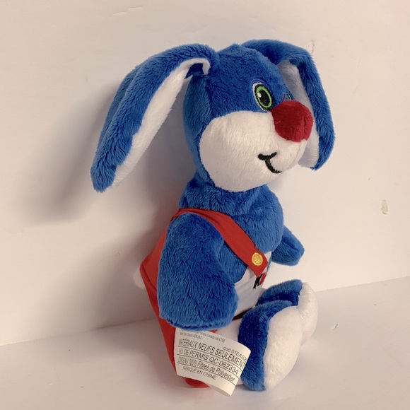 Kinder Surprise Blue & White Bunny Rabbit 9" tall Plush Stuffed Toy - Picture 4 of 4